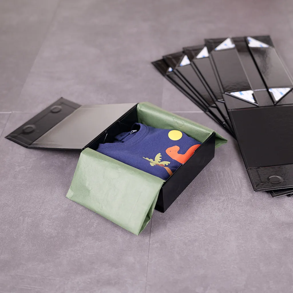 Boîtes cadeaux aimantées - noir brillant - 16 x 16 x 6 cm – Paquet de 5 - Boites aimantées-3