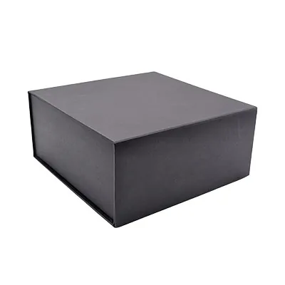 Boîte cadeau carton noire 22 x 22 x 10 cm - Lot de 5 - Boites cadeaux carton pliables