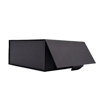 Boîte cadeau carton noire 22 x 22 x 10 cm - Lot de 5 - Boites cadeaux carton pliables-1