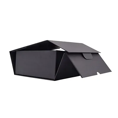 Boîte cadeau carton noire 22 x 22 x 10 cm - Lot de 5 - Boites cadeaux carton pliables-2