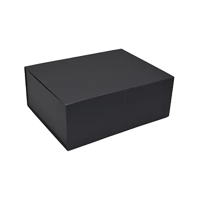 Boîte cadeau carton pliable noir 40 x 30 x H 15 cm, 1200g/m² - Paquet de 5 - Boites cadeaux carton pliables