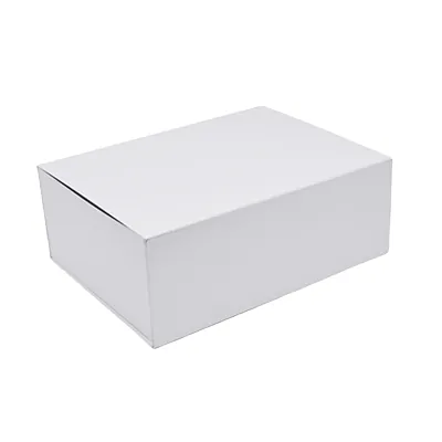 Boîte cadeau carton pliable blanche 40 x 30 x H 15 cm, 1200g/m² - Paquet de 5 - Boites cadeaux carton pliables