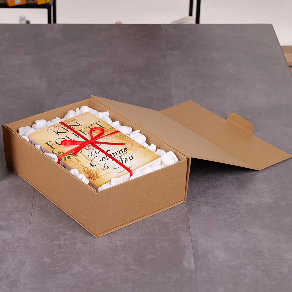 Boîte cadeau carton pliable kraft 33 x 22 x H 10 cm, 1200g/m² - Paquet de 5 - Boites cadeaux carton pliables-1