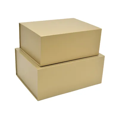 Boîte cadeau pliable or 29x22x12cm – Paquet de 5 - Boites cadeaux carton pliables-2