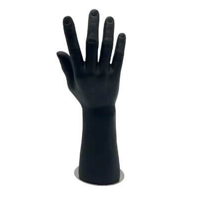 Présentoir main homme magnétique H 29,5 cm Polyéthylène - Main mannequin homme - Noir mat - Présentoirs mains bijoux