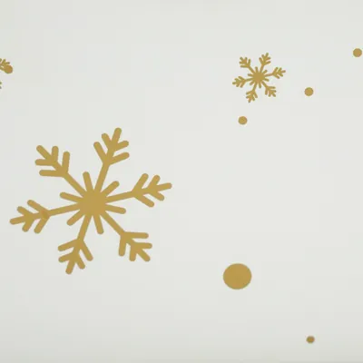 Corbeille carton rectangulaire Flocons 33 x 20 x 7,5 cm blanc / or, paquet de 10  - Corbeilles carton-2