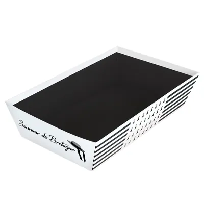 Corbeille carton rectangulaire drapeau breton 33 x 20 x 7,5 cm, paquet de 10 - Corbeilles carton-1