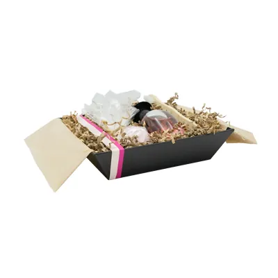 Corbeille carton carrée noir 20 x 20 x 5 cm, paquet de 10 - Corbeilles carton-1