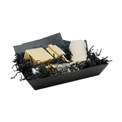 Corbeille carton rectangulaire noir 27 x 20 x 5 cm, paquet de 10 - Corbeilles carton-1