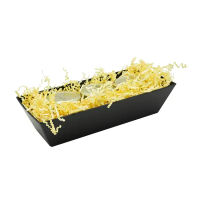 Corbeille carton rectangulaire noir 24 x 10 x 6 cm, paquet de 10 - Corbeilles carton-1