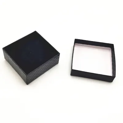 Écrin bijou plat pour Parure & Bracelet carton gaufré Noir 7,5 x 7,5 x 3,5 cm insert velours - Boite bijoux – Lot de 20 - Écrins à bijoux, Coffrets à bijoux-1