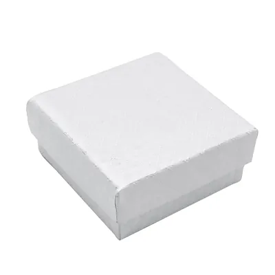 Écrin bijou plat pour Parure & Bracelet carton gaufré Blanc 7,5 x 7,5 x 3,5 cm insert velours - Boite bijoux – Lot de 20 - Écrins à bijoux, Coffrets à bijoux