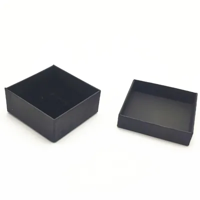 Écrin bijou pour Parure & Bracelet carton kraft noir 8 x 8 x 3,5 cm insert velours - Boite bijoux – Lot de 20 - Écrins à bijoux, Coffrets à bijoux-1