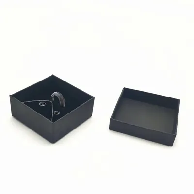 Écrin bijou pour Parure & Bracelet carton kraft noir 8 x 8 x 3,5 cm insert velours - Boite bijoux – Lot de 20 - Écrins à bijoux, Coffrets à bijoux-2