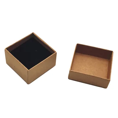 Écrin bijoux carton kraft Brun 5 x 5 x 3 cm - Ecrin pour bague - Boîte bijoux - Paquet de 20 - Écrins à bijoux, Coffrets à bijoux-1
