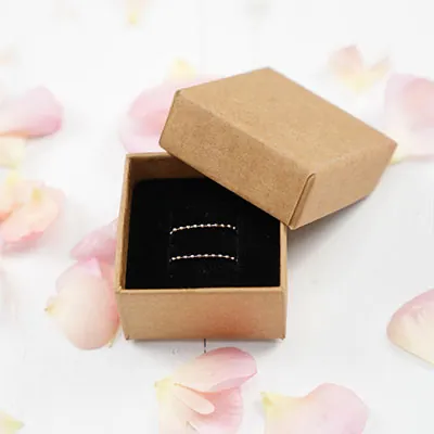 Écrin bijoux carton kraft Brun 5 x 5 x 3 cm - Ecrin pour bague - Boîte bijoux - Paquet de 20 - Écrins à bijoux, Coffrets à bijoux-3