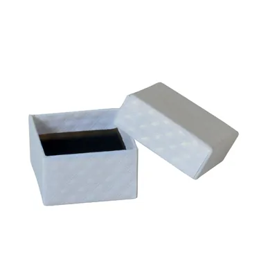 Écrin bijoux carton gaufré Blanc 5 x 5 x 3 cm - Ecrin pour bague - Boîte bijoux - Paquet de 20 - Écrins à bijoux, Coffrets à bijoux-1