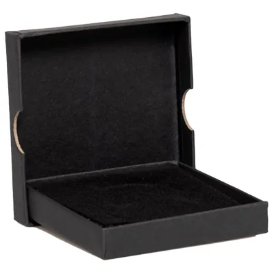 Écrin bijou plat pour Collier & Chaîne carton kraft noir 9 x 9 x 1,6 cm insert mousse - Boite bijoux – Lot de 20 - Écrins à bijoux, Coffrets à bijoux-1