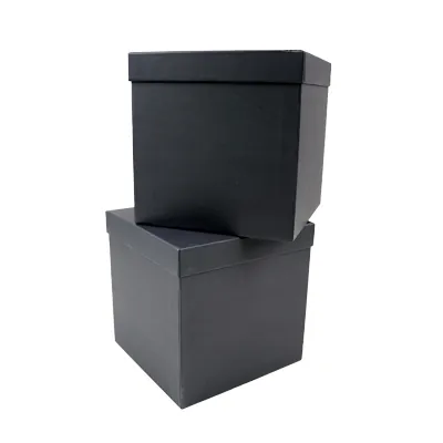 Boîte carrée kraft à couvercle amovible - 20 x 20 x 20 cm - Boites cloches-1