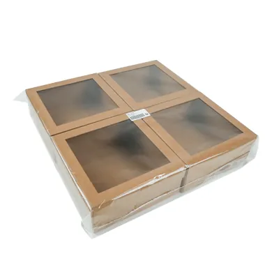 Boîte carrée avec couvercle amovible à fenêtre - 20 x 20 x 8,5 cm - Boites cloches-3