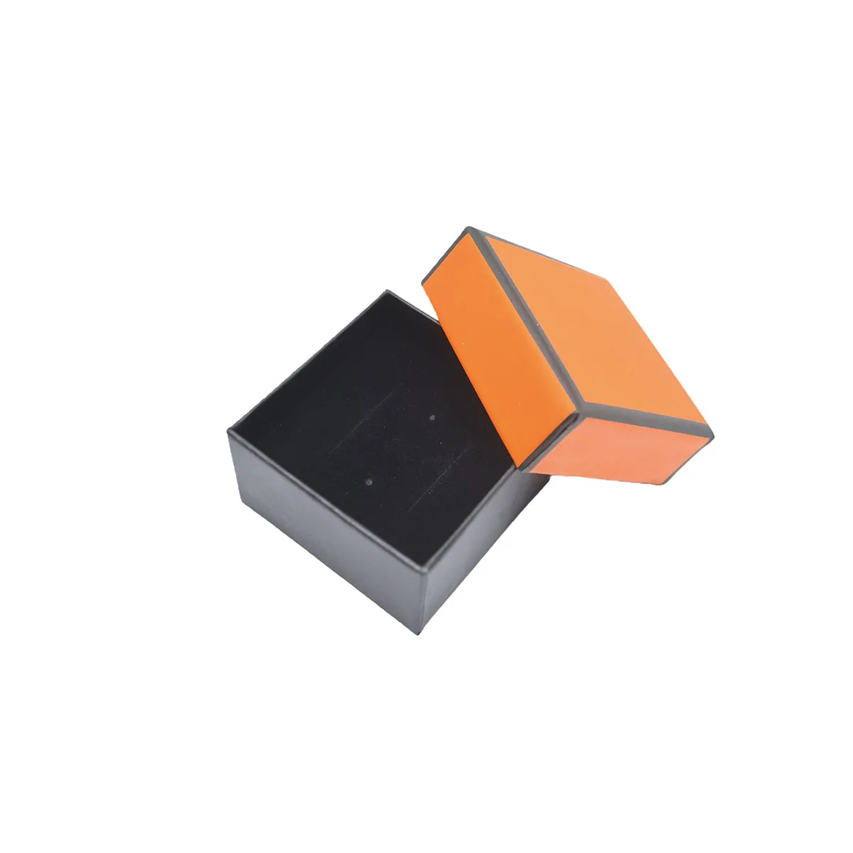 Boîte à bijoux carton 5 x 5 x 3 cm orange liseré noir – écrin bijoux carton – Lot de 20 - Écrins à bijoux, Coffrets à bijoux-1