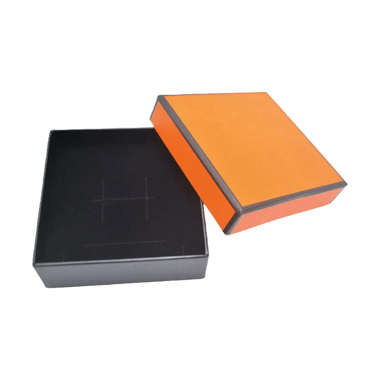 Boîte à bijoux carton 9 x 9 x 3,5 cm orange liseré noir – écrin bijoux carton – Lot de 20 - Écrins à bijoux, Coffrets à bijoux-1
