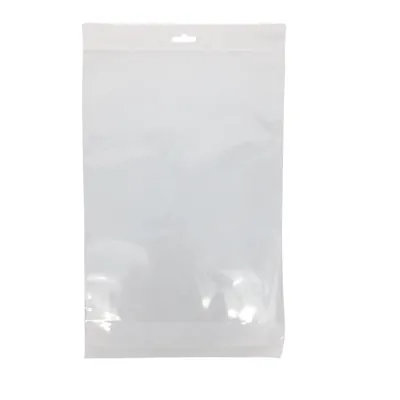 Sachet plastique transparent avec rabat adhésif et trou européen 30x40cm PP 60µ - Sachet de conditionnement - Lot de 100 - Sacs rabats adhésifs