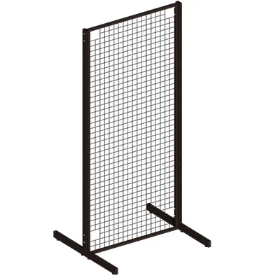 Montant noir sablé avec 2 embases soudées - Ligne Store noir Sablé pas de 25 mm-1