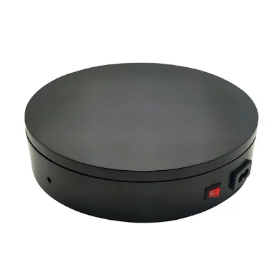 Plateau rotatif électrique noir Ø 20 cm – Plateau tournant 20 kg - Présentoirs divers