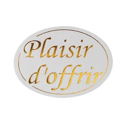 Étiquettes cadeaux adhésives Plaisir d'offrir Or 40 x 30 mm - Boîte de 500 - Étiquettes cadeaux adhésives