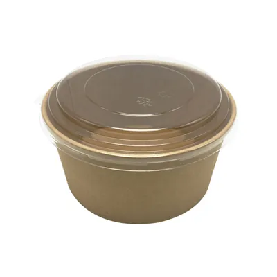 Saladier carton rond brun 1L ø 15 x 7,5 cm - Bol kraft - Bol salade - Lot de 50 - Boîtes salade, Bols salade-2