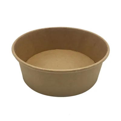 Saladier carton rond brun 1300 ml ø 18,5 x 6,5 cm - Bol kraft - Bol salade - Lot de 50 - Boîtes et bols à salade