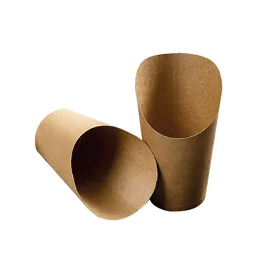 Pot wrap carton 350 ml 11,8 x 9 cm - Etui wrap - Gobelet snack - Brun - Lot de 50 - Emballage snacking
