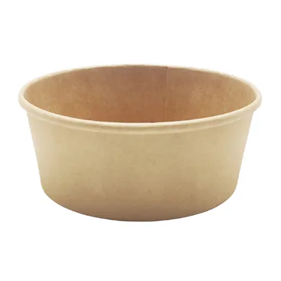 Saladier carton rond brun 550 ml ø 15 x 4,5 cm - Bol kraft - Bol salade - Lot de 50 - Boîtes salade, Bols salade