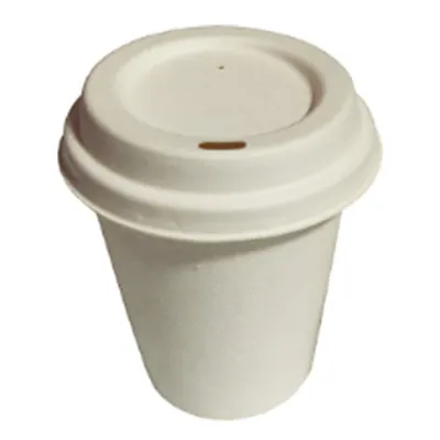 Gobelet boisson chaude 35 cl ø 9 x 9,7 cm - Gobelet bagasse - Gobelet café - Blanc - Lot de 50 - Gobelets et verres jetables-1