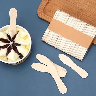 Bâtonnet de glace en bois 0,2 x 9,4 cm - Bâtonnet bois pour loisir créatif - Lot de 500 - Couverts jetables-1