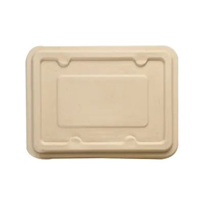 Couvercle pour plateau repas 28 x 21 x 2,5 cm fibre végétale  - Lot de 25 - Boîtes repas jetables, Plateaux compartimentés
