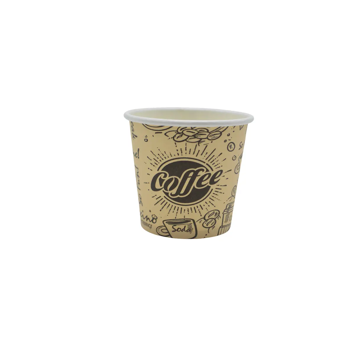 Gobelet expresso 10 cl / 4oz ø 6,7 cm - Gobelet carton - Gobelet café - Brun / Noir - Lot de 50 - Gobelets carton, Gobelets café