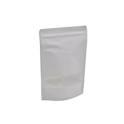 Doypack sachets kraft à fenêtre et fermeture zip - blanc - 750 ml - Sachets doypacks