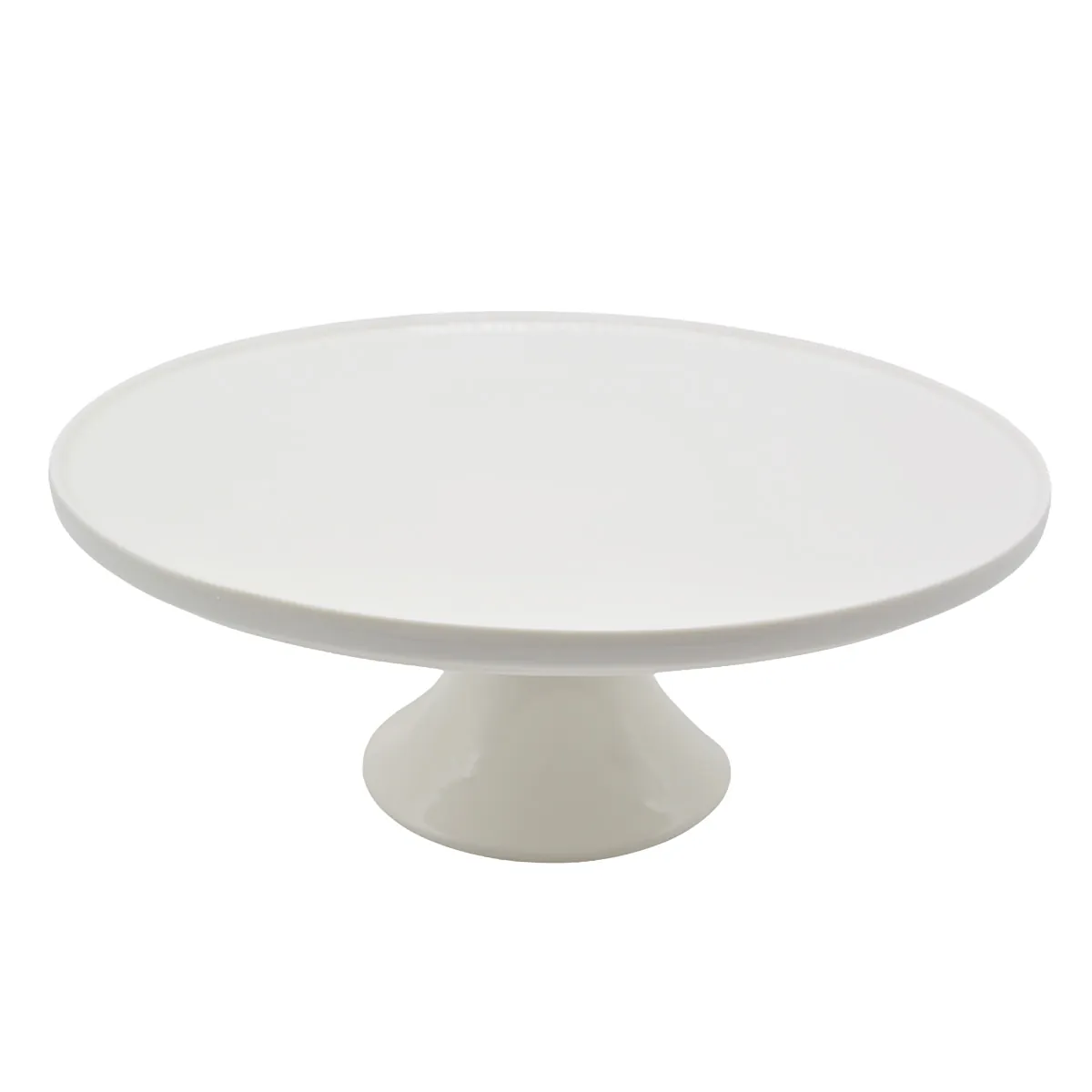 Plat de présentation sur pied céramique Ø28cm - Présentoir à gâteau - Blanc - Plateaux de service, Plats jetables