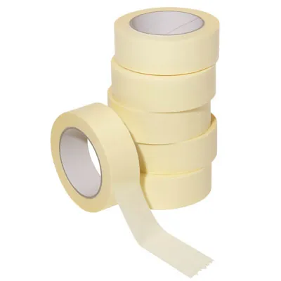 Ruban de masquage 38 mm x 50 m crème - Adhésif de masquage - Scotch peinture - Lot de 6 - Rubans adhésifs et dévidoirs