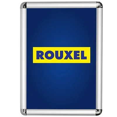 Cadre clic clac aluminium - Cadre clipsable - A1 - gris - angles arrondis - Porte-visuels muraux - à suspendre-1