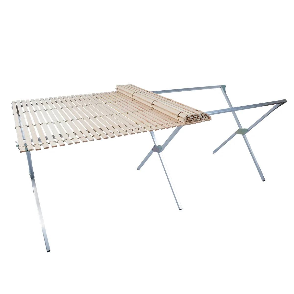 Lit de camp marché pliant en aluminium 200 x 75 x 75 cm - Tables de marché, étals de marché-4