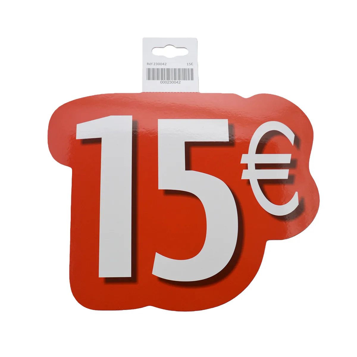 Affiche prix 10€ cartonnée Rouge / Blanc 28 x 21,5 cm - Affiches Prix et Pourcentages