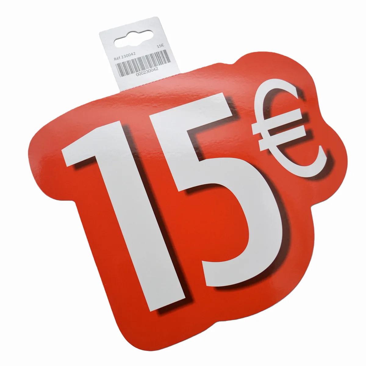 Affiche prix 10€ cartonnée Rouge / Blanc 28 x 21,5 cm - Affiches Prix et Pourcentages-1