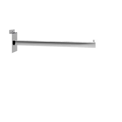 Bras droit pour fond rainuré L 30 cm métal chromé tube carré 17 x 17 mm - Bras