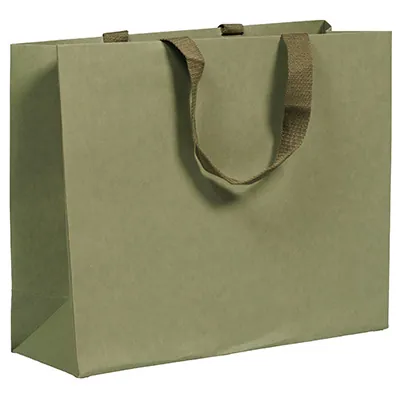 Sacs cadeaux kraft - vert tilleul - 36 + 13 x H 30 cm - Sacs kraft luxe