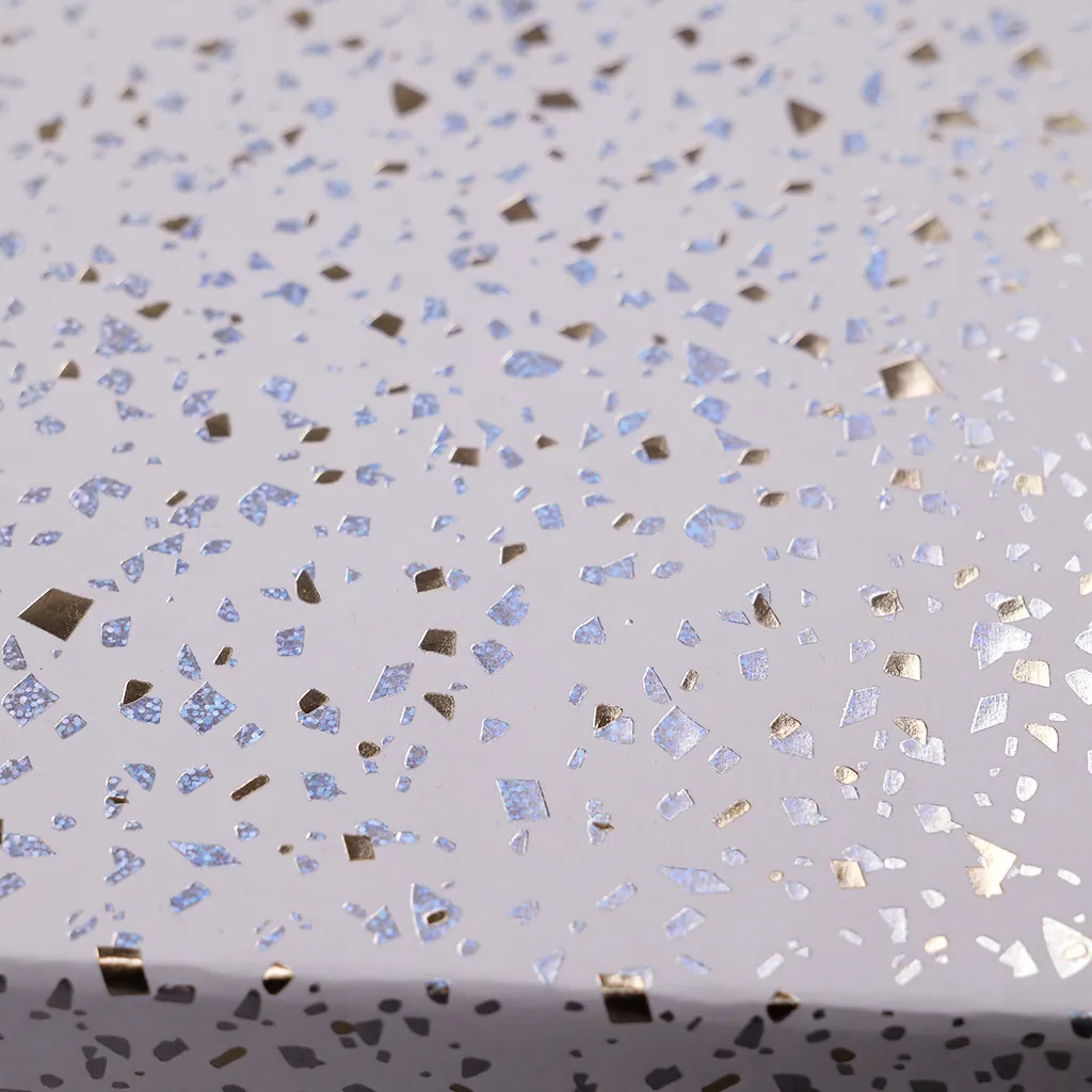 Boîtes cadeaux Terrazzo à couvercle amovible - blanc / brun - 12 x 12 x H15 cm - Boites cloches-2