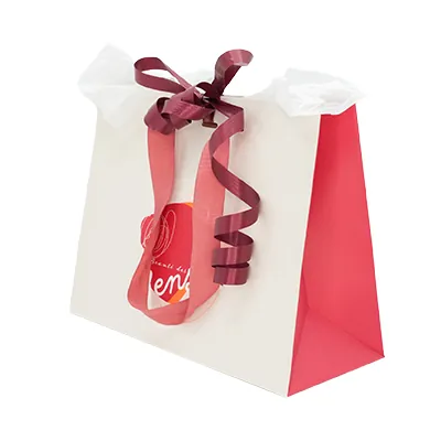 Sacs papier kraft poignées rubans - 22 + 9 x 17 cm - collection Beauté - Sacs pelliculés à motifs-7