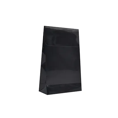 Pochette cadeau luxe noire brillante pelliculée, adhésive 10+4,5x16 cm – Paquet de 50 - Pochettes cadeaux luxe